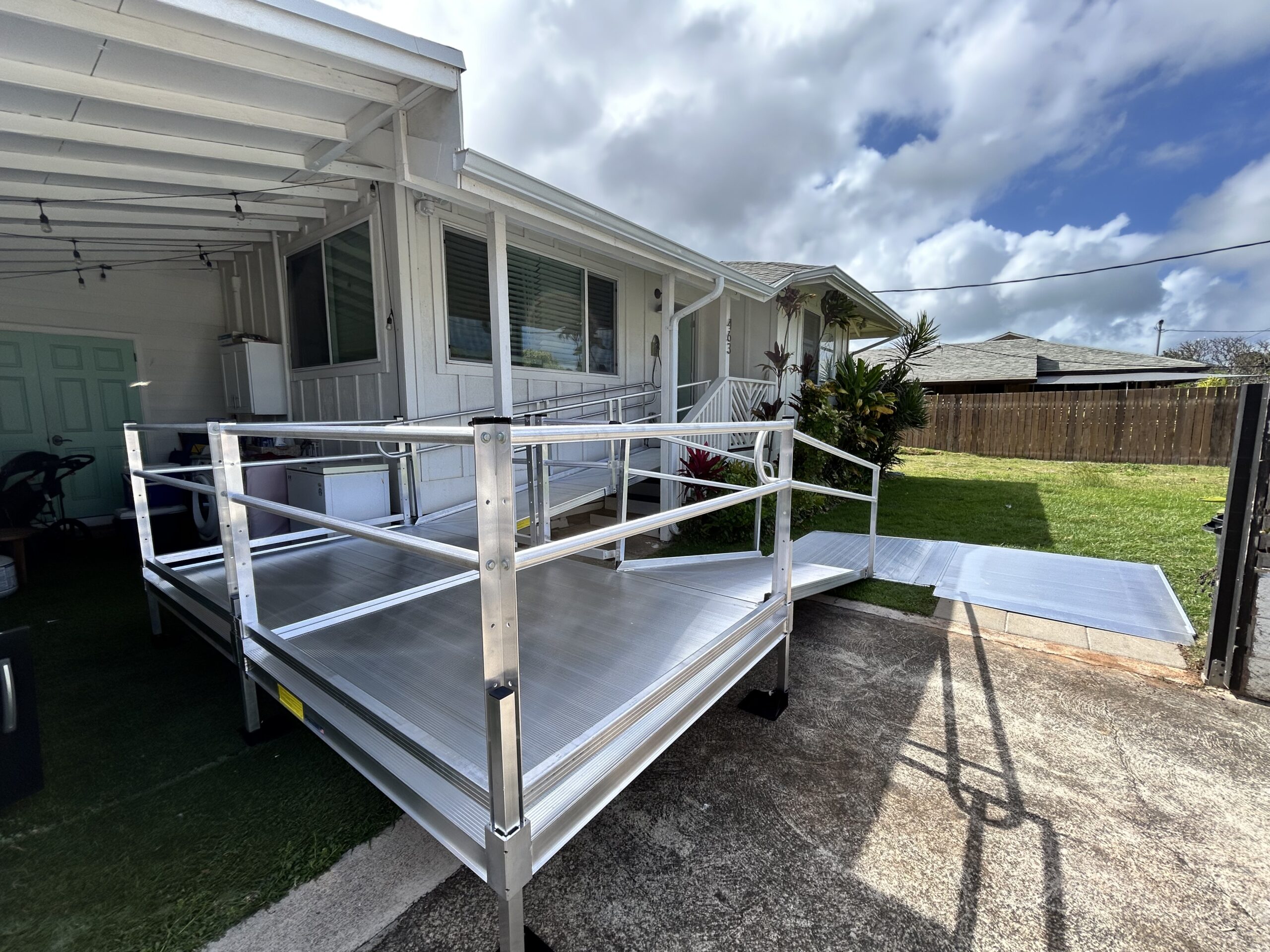 A ramp from the driveway: after installation