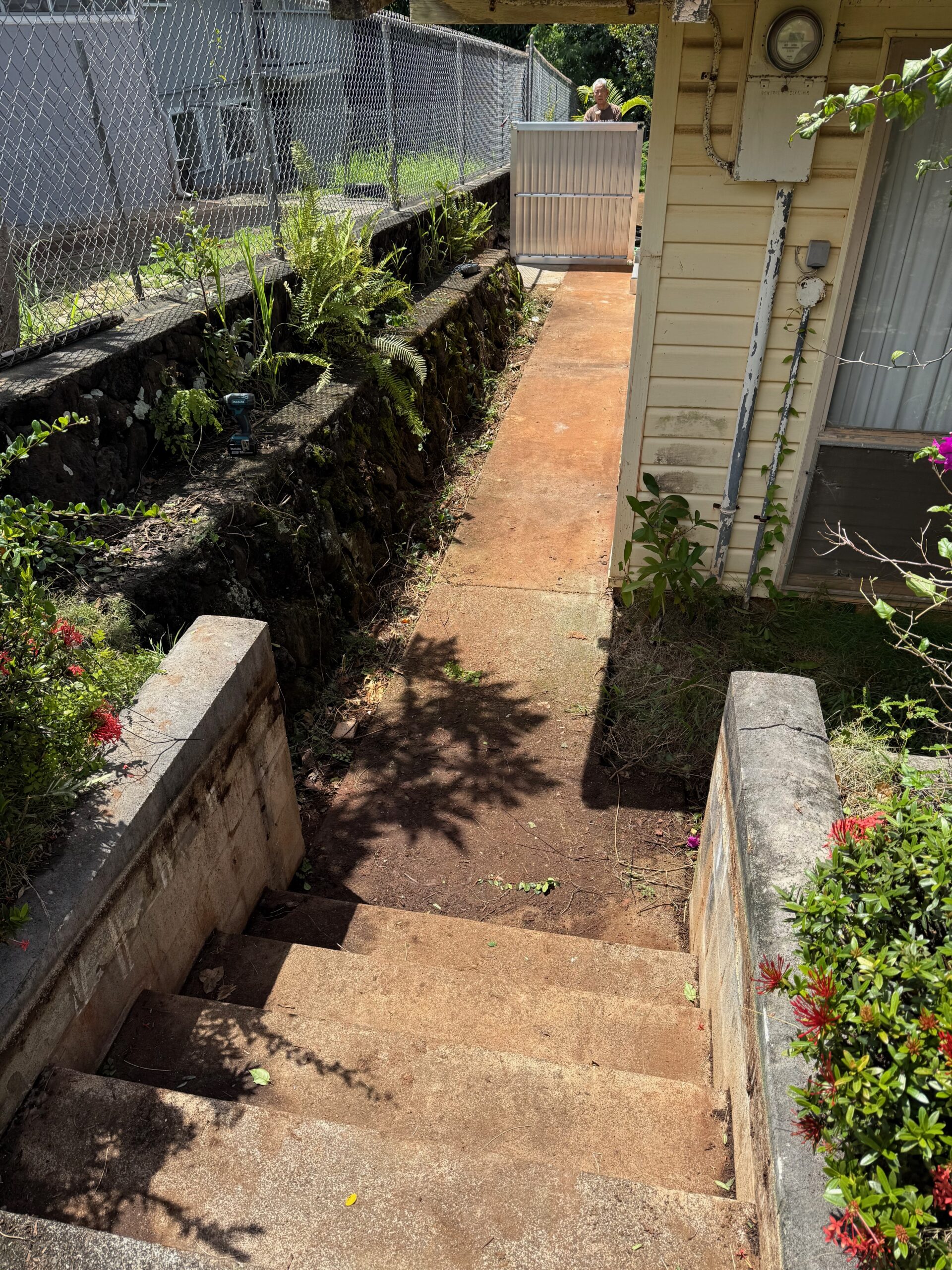 A ramp along the side entrance: before installation