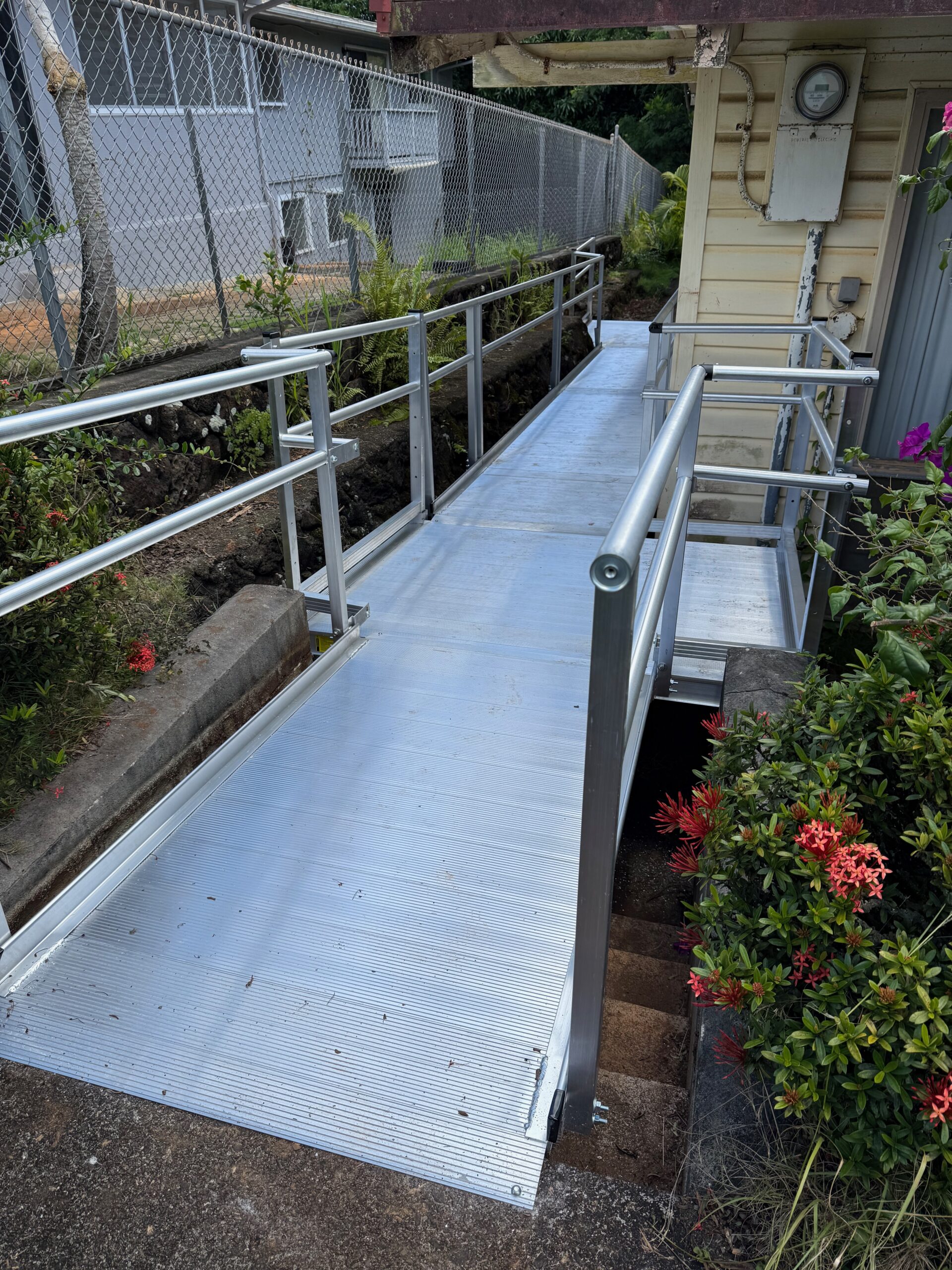 A ramp along the side entrance: after installation